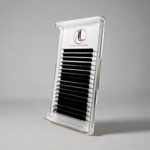 Matte Black Eyelash Extensions C Curl Trays Makeup Synthetic