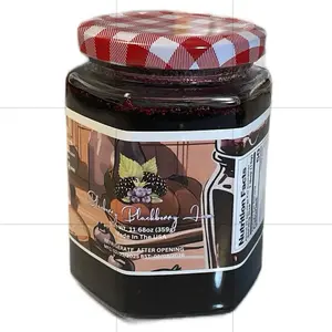 Double Flavor Blueberry & Blackberry Jam 11.68oz Made in USA Sweet Dip for Breakfast or Snack Time