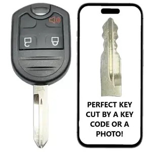 Key Cut Service + 3 Button Remote Keyless Entry Replacement for Ford Edge, Escape, Explorer, F-150, Flex, Five Hundred, Focus, Fusion, Mustang, Ranger, Taurus 2005-2011 FCC ID: CWTWB1U793