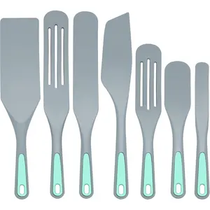 Silicone spurtles set 7 piece nonstick spurtle kitchen utensils silicone spatula heat resistant spurtle for salad stir cake make and panfried steak