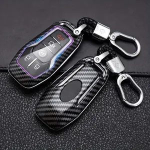 Carbon Fiber Painted Keychain for Ford Keychain Car Key Case Suitable for Ford Explorer Edge Mustange Fusion, for Ford, Key Fob Cover, Carbon Fiber, Explorer Edge Mustang Fusion, Christmas, gifts