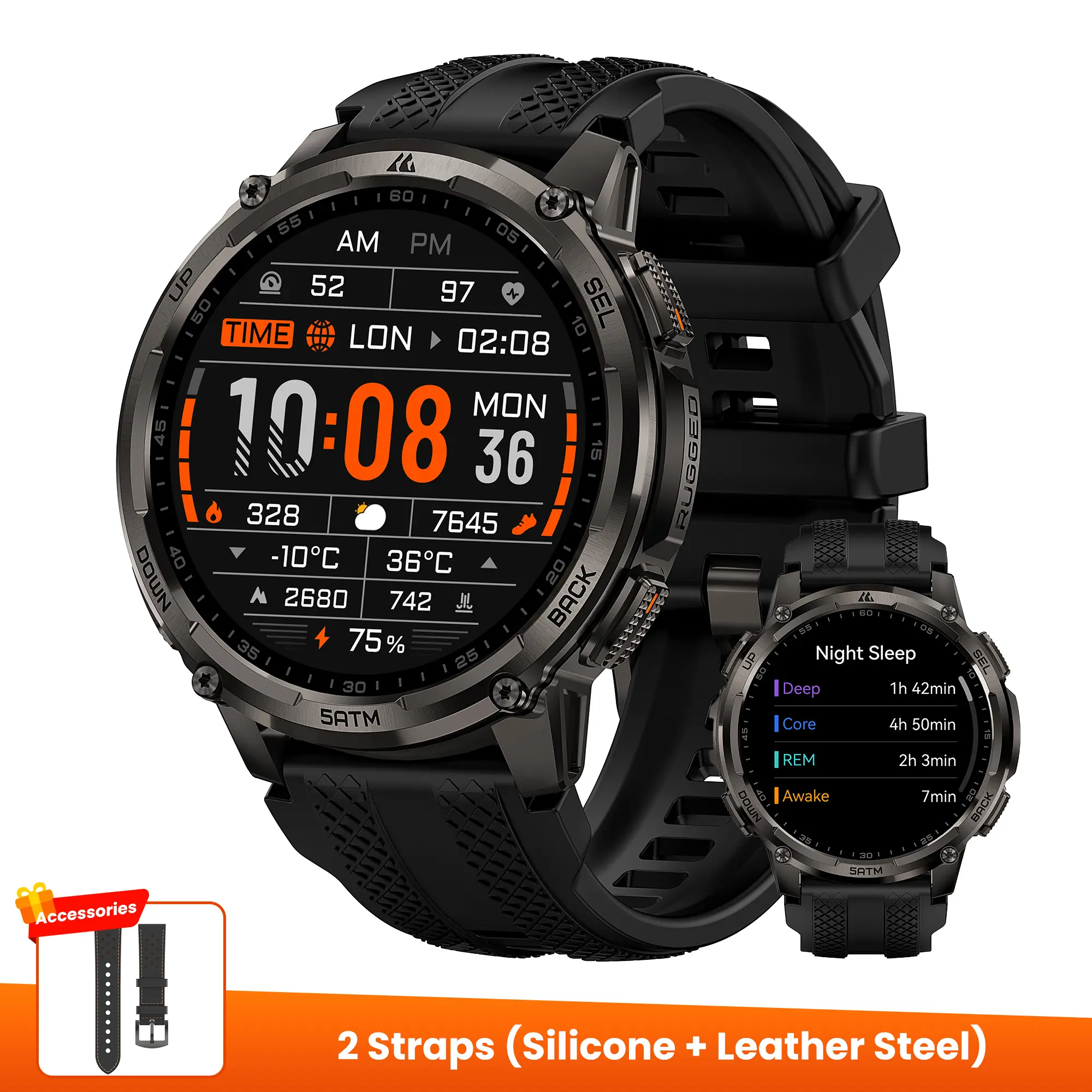 Black+ Leather Strap