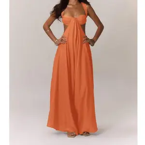 Boho Ruched Bust Extreme Wide Leg Jumpsuit Boho Spring Summer Vacation Beachwear Ibiza.