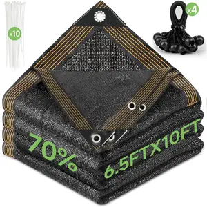 70% Shade Cloth 6.5ftx10ft Anti-Aging Sun Mesh UV Resistant Net, Sunblock Garden Tarp for  Cover, Greenhouse, Barn or Kennel, ,