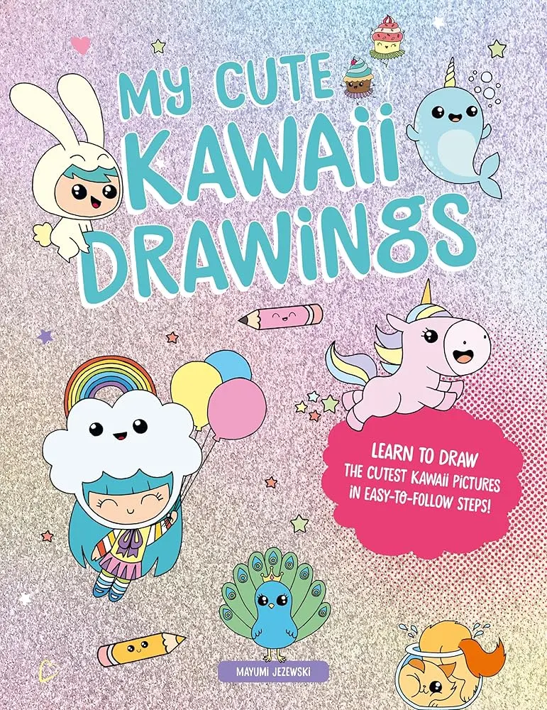 Kawaii Drawing Guide Book - Step-by-Step Easy Instructions for Adorable Kittens, Drink-Themed Art, Charming Characters for Crafts Enthusiasts