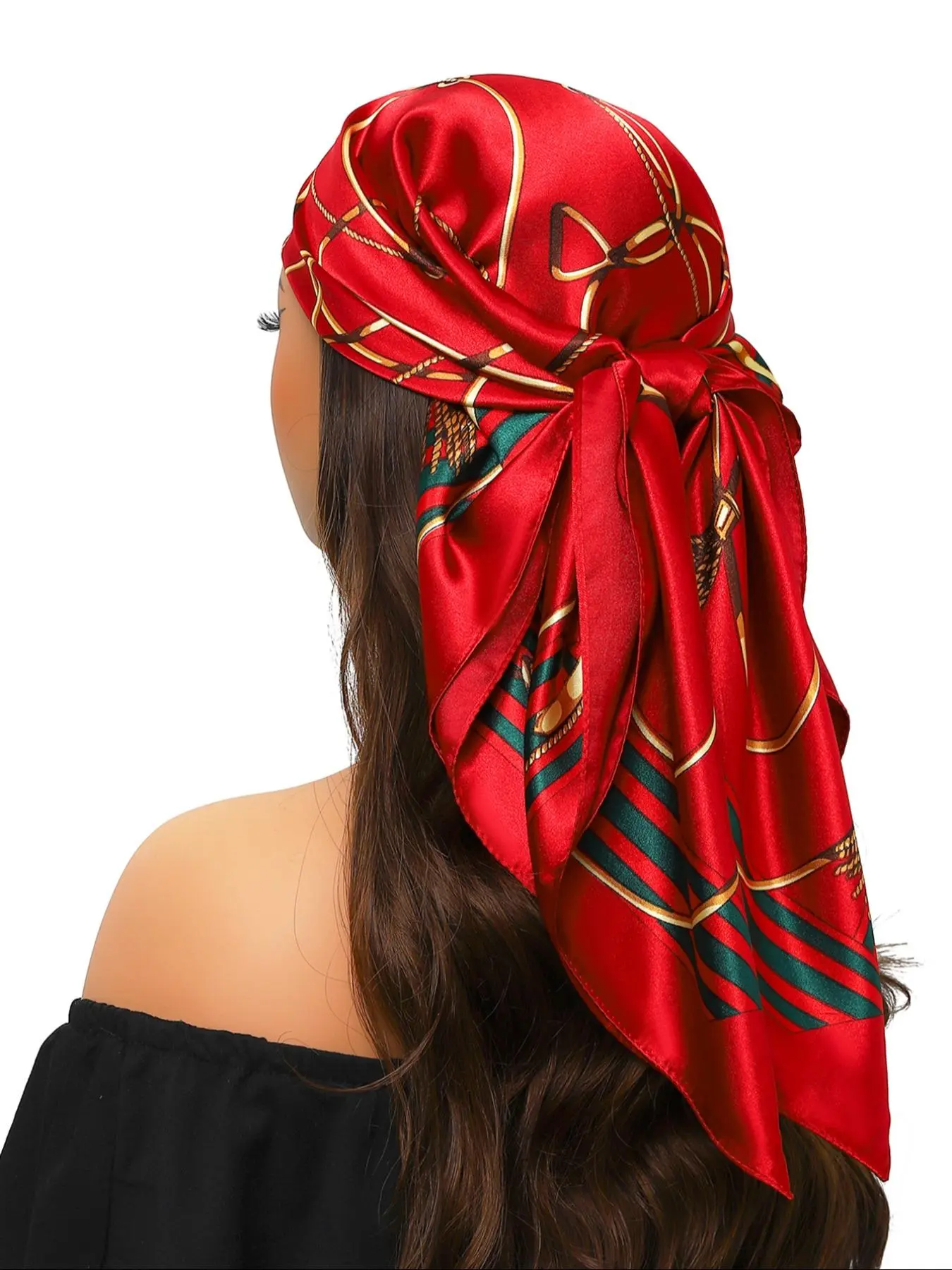 90 × 90cm Fashionable Scarf, Casual Versatile Head Scarves for Women & Men, Fashion Accessories for Daily Wear, Trendy All-match & Exquisite Scarf for Birthday Gift, Headscarf
