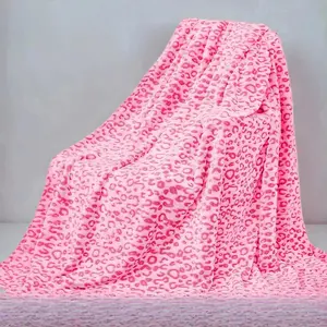 Soft & Fluffy Leopard Print Blanket 1 Count Warm Keeping Quilt All Season Stylish Flannel Fleece Breathable Comfortable Comfy Bedding for Halloween Decor Air-conditioning Napping Throw Lightweight Polyester Blanket