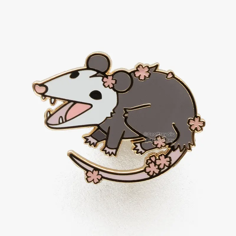 Cherry 'Possum Hard Enamel Pin