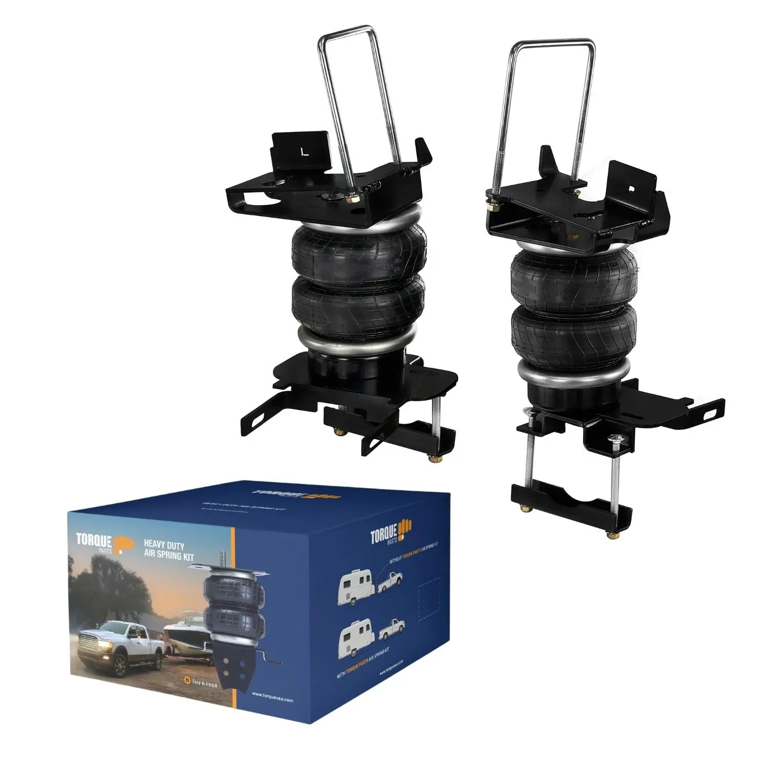 TORQUE Rear Helper Airbag Suspension Kit - Bolt-On Auto Suspension Part, Vehicle Support for 2021-2025 Ford F-150 2WD/4WD, 5000lbs Towing Capacity, Replacement for Air Lift 57355 Loadlifter 5000 (TR57355), Yes for Truck Accessories