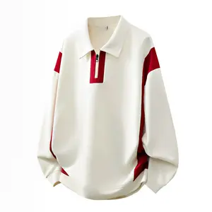 Spring/Autumn Stand Collar Pullover Sweatshirt, Half-Placket Base Layer Top, Loose Casual Versatile Long-Sleeve Polo Shirt