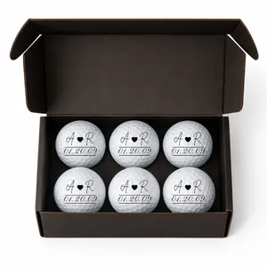 Personalized Golf Balls with Initials & Date – Golf Gift - Anniversary, Wedding, Engagement Gift – 6 Pack