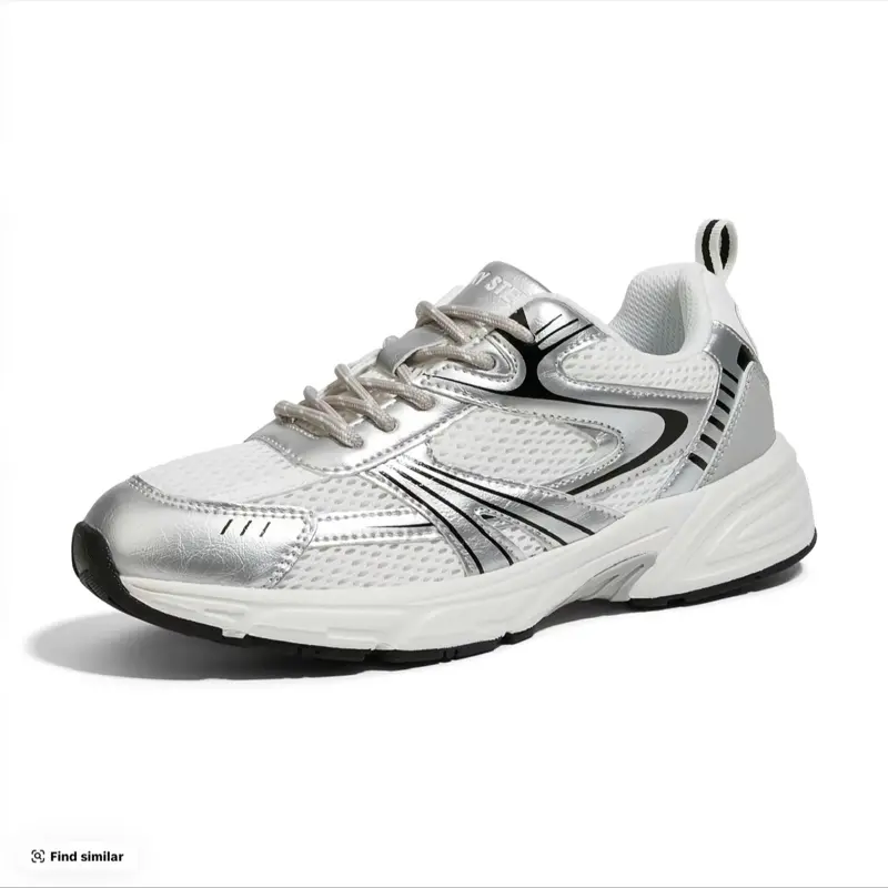 LUCKY STEP Lace Up Mesh Lightweight Fashion Sneakers Casual Running Shoes,Gold,Womens