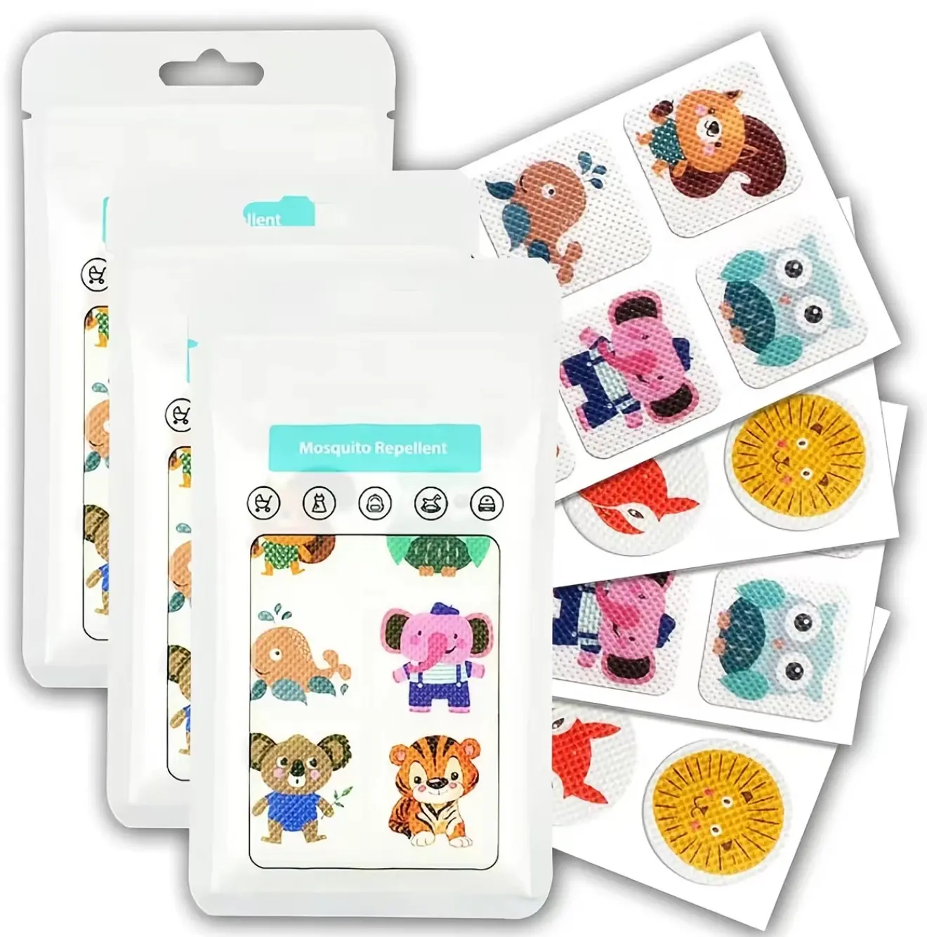 3PCS（108Count）Mosquito Repellent Patches - for Kids & Adults Shaped Badges with Essential Oils, DEET-Free & Natural Bug Protection for Travel, Camping & Outdoor Play