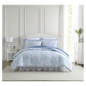 Laura Ashley Be dford Blue Twin Comforter Sham Set