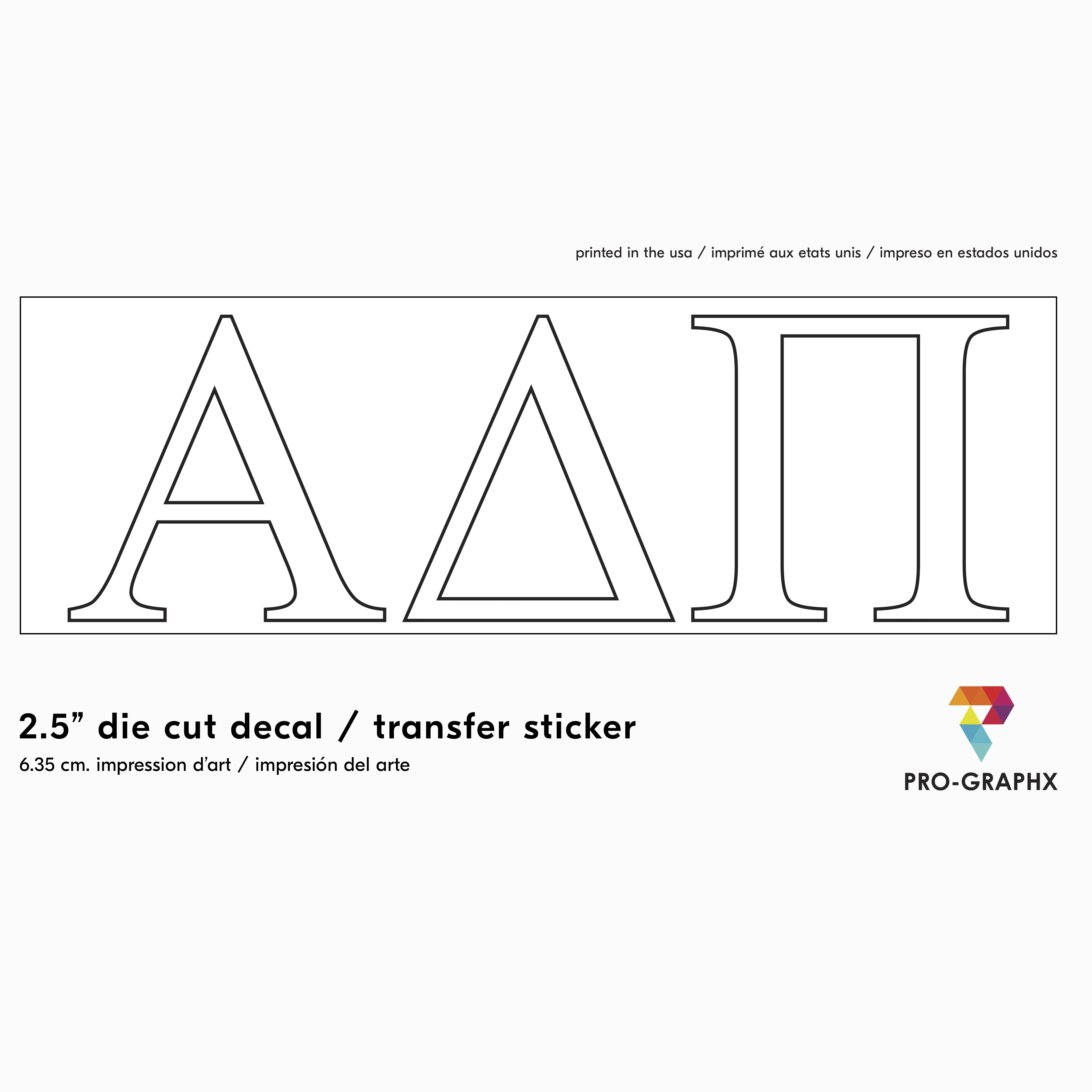 Pro-Graphx Alpha Delta Pi Sticker Greek Sorority Decal for Car, Laptop, Windows, Officially Licensed Product, Girls College Group Monogram Design 2.5" Tall - White