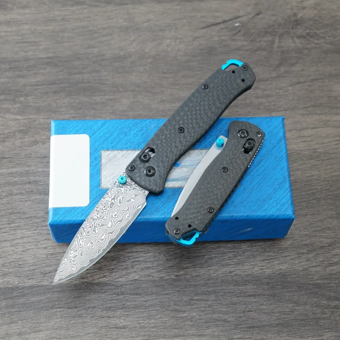 1pc 533/535 folding knife, carbon fiber handle, Damascus steel blade, high-quality fruit knife, pocket knife