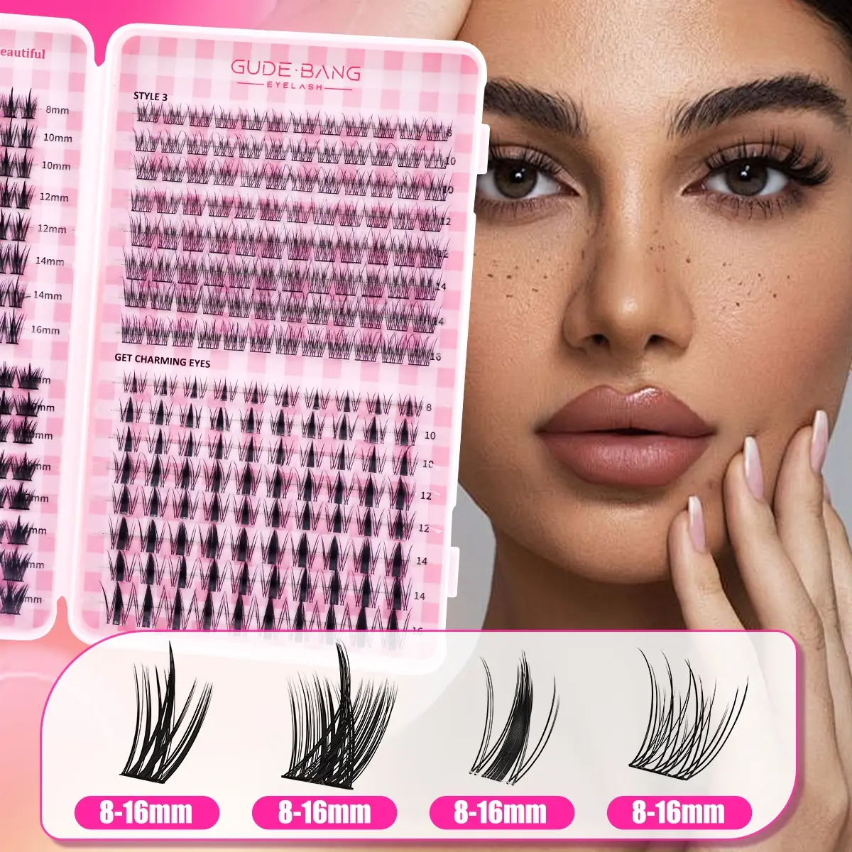 Natural Drifting Lash Clusters, Anime Style Lashes, Pointed Individual Extension, CC Curl Single Root, DIY Home Makeup, 8-16mm