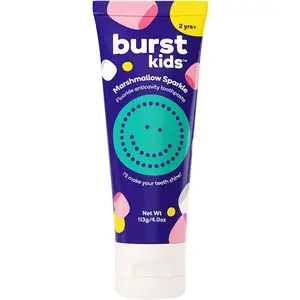 BURST Marshmallow Sparkle Junior Toothpaste With Fluoride- Anticavity,Dye Free,Vegan, Delicious Marshmallow Flavor BURST Marshmallow Sparkle Junior Toothpaste With Fluoride- Anticavity,Dye Free,Vegan, Delicious Marshmallow Flavor