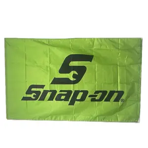 Snap-on Tools 3'x5' Green/Black Banner Flag with Bold Logo Display for Garage Shops & Man Caves