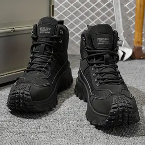 2026 New Spring New High-Top Large-Size Hiking Boots, Comfortable Thick-Soled Lightweight Casual Walking Shoes, Suitable for All-Season Daily Outdoor Sports, Walking, Travel, Hiking, and Camping Gear
