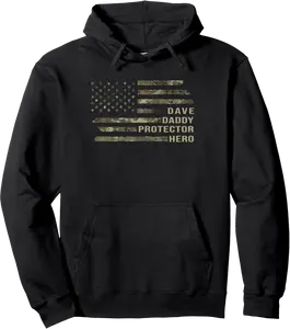 Husband Daddy Protector Hero Camo American Flag Dave Pullover Hoodie - Matthewmatt Shop 25B0D73JLXPL