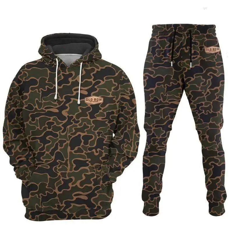 Retro Camo Hoodie or Joggers for Men, Sold Separately, Youth Adult Camouflage Apparel, Vintage Outdoor Streetwear, Hunting Loungewear, Cozy Gift