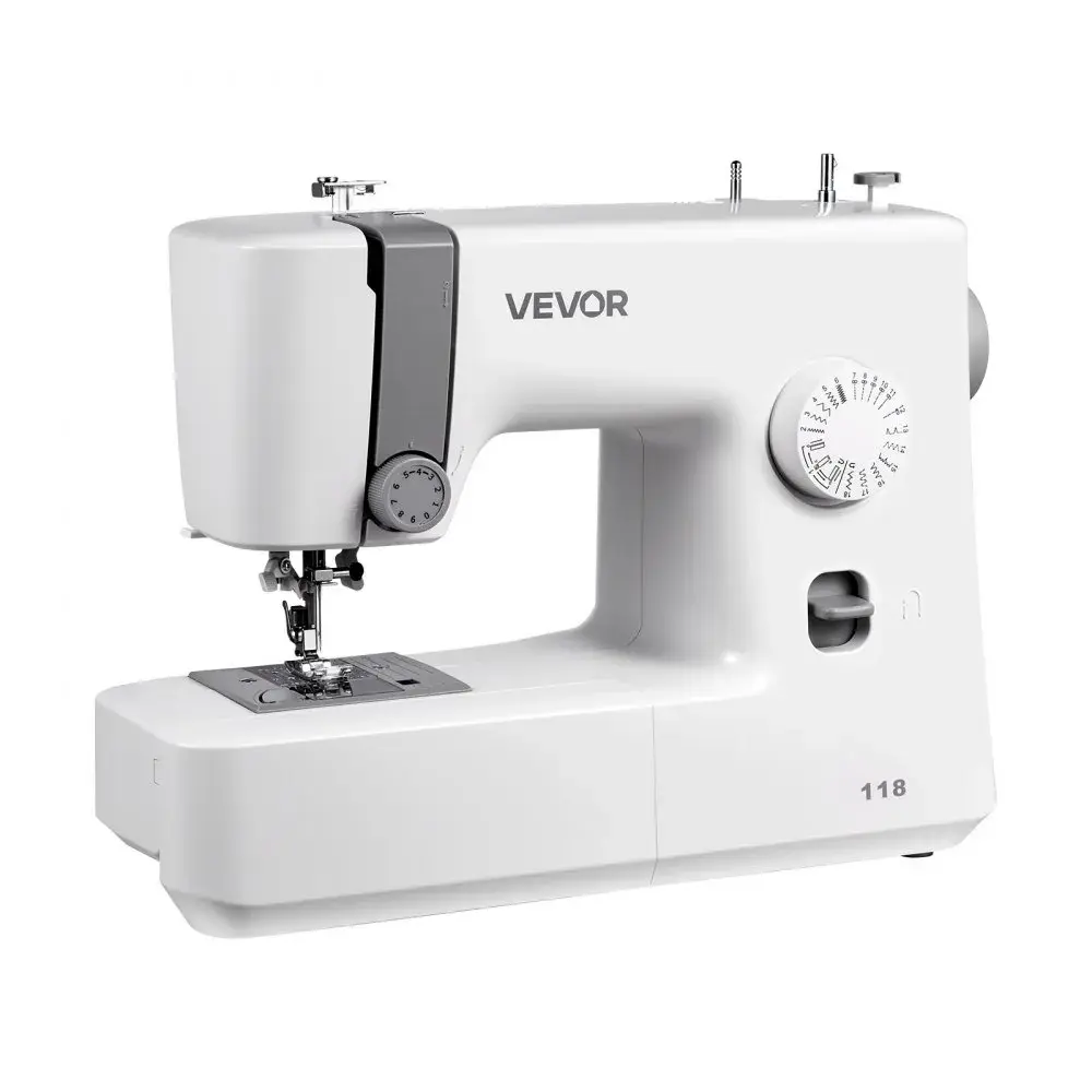 【Summerfinds】VEVOR Sewing Machine,18 Stitch Applicationswith LED Light and Foot PedalSimple Dial ControlInterior Metal FrameLightweight and Portable Beginner Sewing Machine for Adults Crafts and Mending