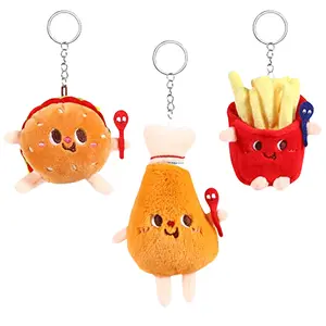 Food Stuffed Animals Small Food Plush Keychain for Food Themed Party Birthday Gifts Backpack Accessories