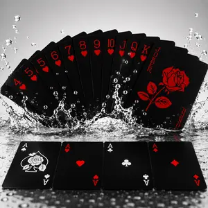 Waterproof Playing Cards – PVC Poker Deck with Unique Pattern & Flower Back, Perfect for Party, Games, and Magic