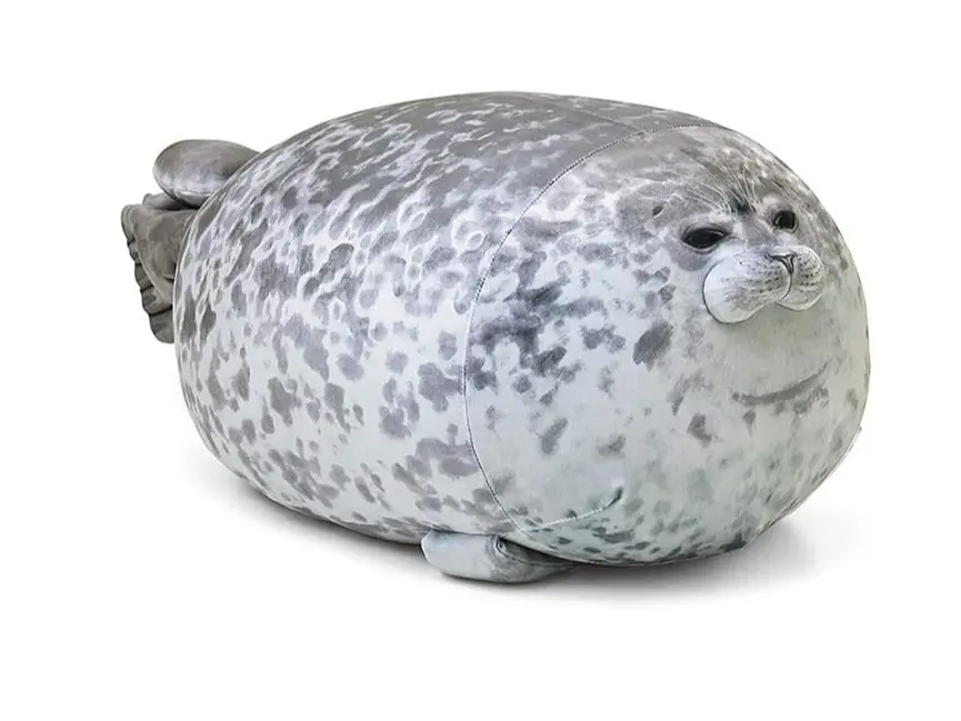 Seal 16 Inch Plush Pillow Soft Stuffed Animal Toy for Boys and Girls, Chubby Blob Seal Plushie, Room Decor Hugging Pillow for Bed and Sofa Chair