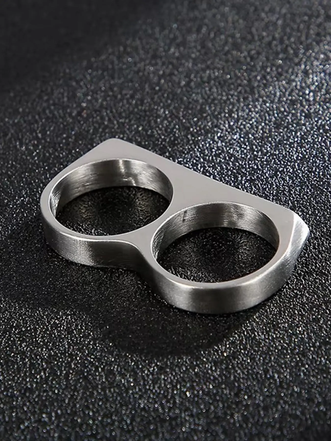 Men's Fashion Hip-Hop Double-Finger Brass Knuckle Rings, Black/Gold/Silver Metal Fashion Jewelry Gift