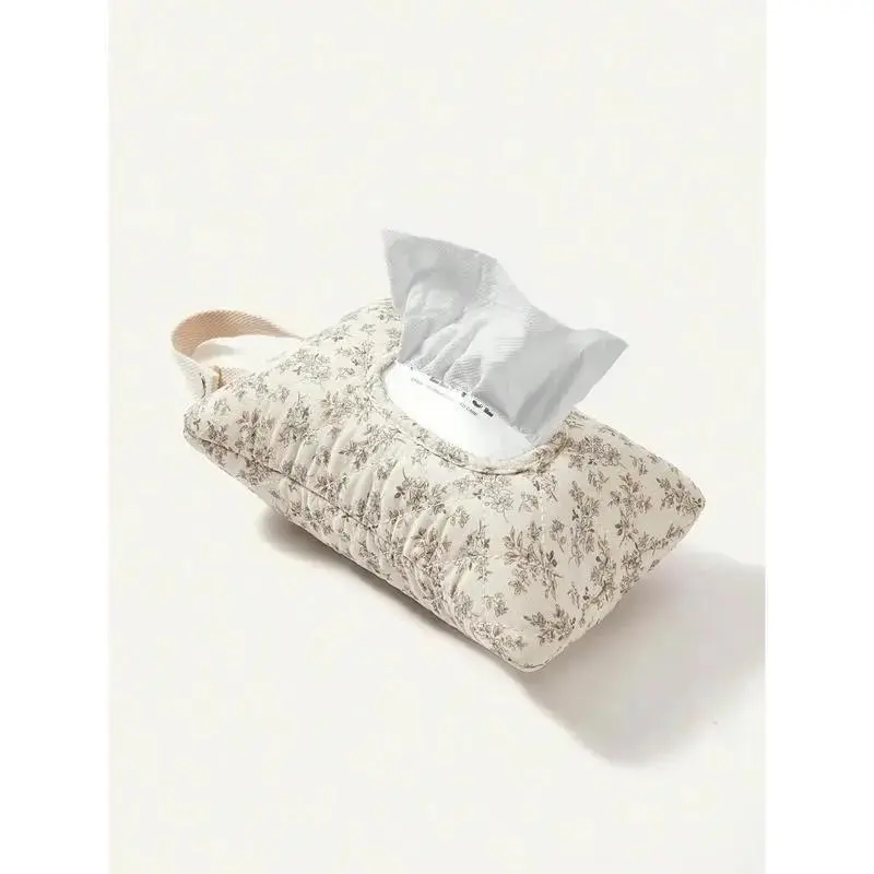 Seat Car Suspension Floral Pattern Wipe/Napkin Storage Bag, full-body printed texture, lightweight and portable, can store tissues, wet wipes and diapers, suitable for stroller travel and daily use, travel, festival gift