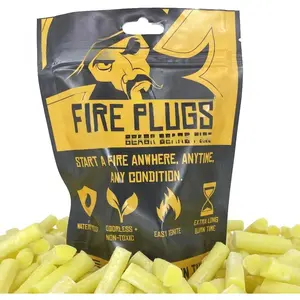 (50 Plugs)| 100% Weatherproof Fire Starter for Campfires| Can Light 50+ Fires| Extra Long Burn Time| 30 Yr Shelf Life for Emergency Survival Kits| Made in