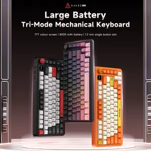 AJAZZ AK820MAX PLUS Wireless Mechanical Keyboard with TFT Screen and Knobs, Gasket Architecture Keyboard 75%, Hot Swappable Gaming Keyboard, PC/Mac/Linux Compatible