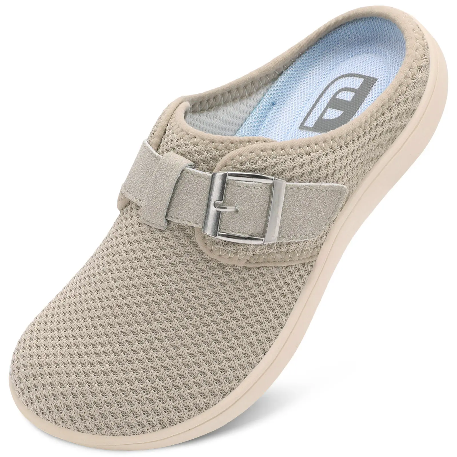 Womens Wide Slippers Adjustable Diabetic Mules Slip on House Slipper Clogs Breathable Comfortable Barefoot Walking Slipper for Arthritis Edema Swollen Elderly