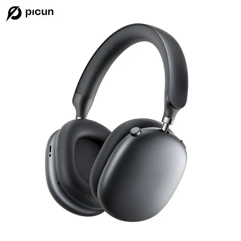 Picun F8S Over-Ear Wireless Headphones - Hybrid Active Noise Cancellation, Bluetooth 6.0, USB-C Charging, Detachable Mics, Stable Mobile Connection, Foldable Design, 3.5mm Audio Compatibility, Soft Fabric Pads for Working & Commuting