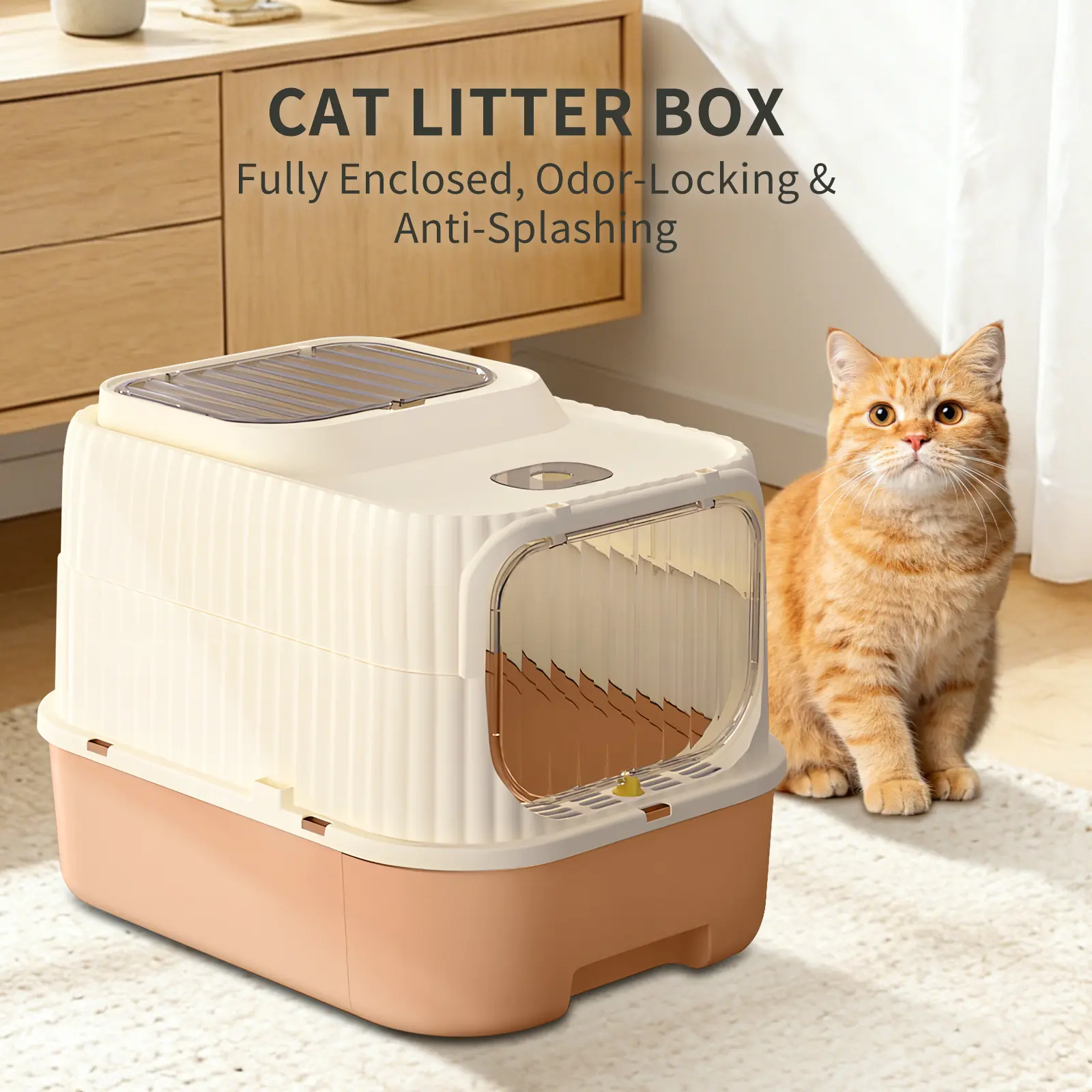 Extra Large Fully Enclosed Foldable Drawer-Type Cat Litter Box, Automatic & Self-Cleaning Litter Box Solutions for Cats, Automatic Litter Box Solutions