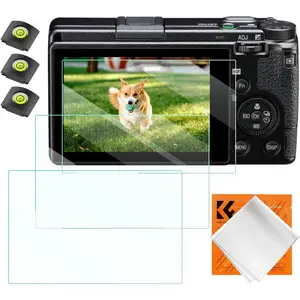 K&F CONCEPT 3-Pack Handheld Camera Screen Protector for Ricoh GR III, 0.3mm 9H Hardness Tempered Glass, Anti-Scratch, Bubble-Free Camera Accessory with Hot Shoe Cover