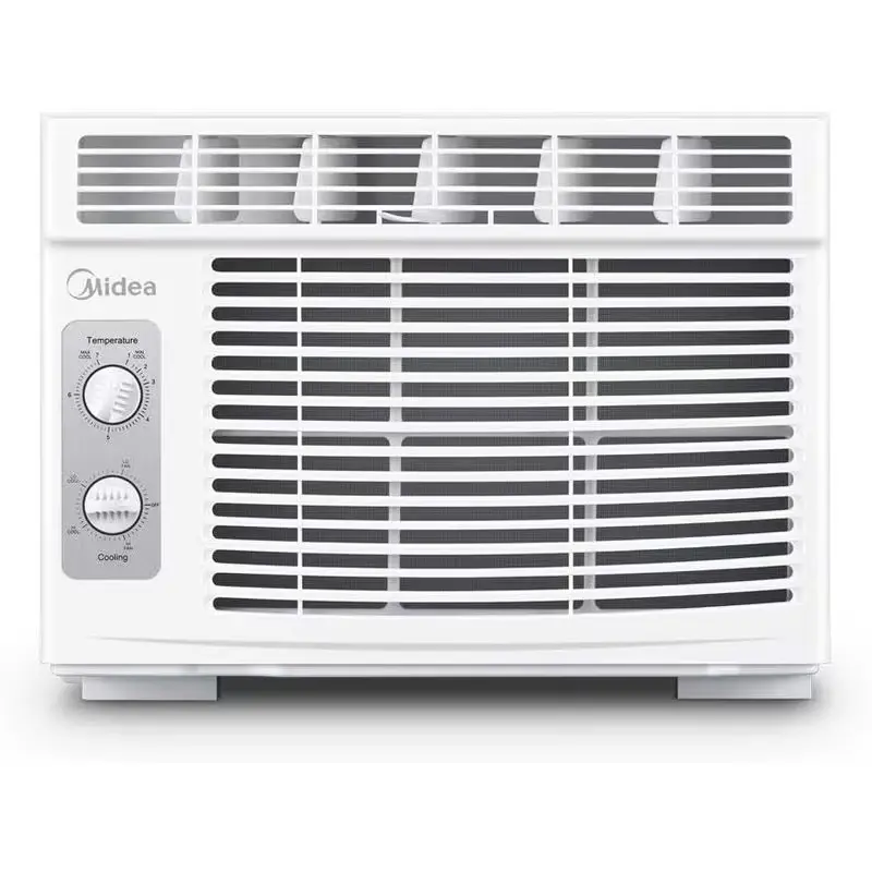 Like New Open Box | Midea 5000 BTU Compact Window Air Conditioner, EasyCool Quiet Cooling for Bedroom Home Office Dorms, Up to 150 Sq Ft, 3 Fan Speeds, Mechanical Controls, Washable Filter, Window Kit Included, White