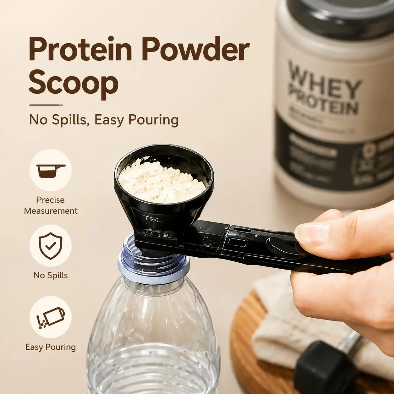 2PCS Protein Powder Sliding Spoon,High Quality Funnel for Pre Workout Creatine Powder Formula,Coffee Milk Smoothie Chocolate Powder Kitchen Utensils BPA Free Plastic,Perfect Gift for Valentine's Day Father's Day Anniversary Father's Day Gift