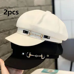 2 Elegant Black and White Classic Berets - Woven with Exquisite Craftsmanship, Fashionable Embossed Style, Hand Washable - Suitable for Parties and Daily Wear spring outfits summer outfits