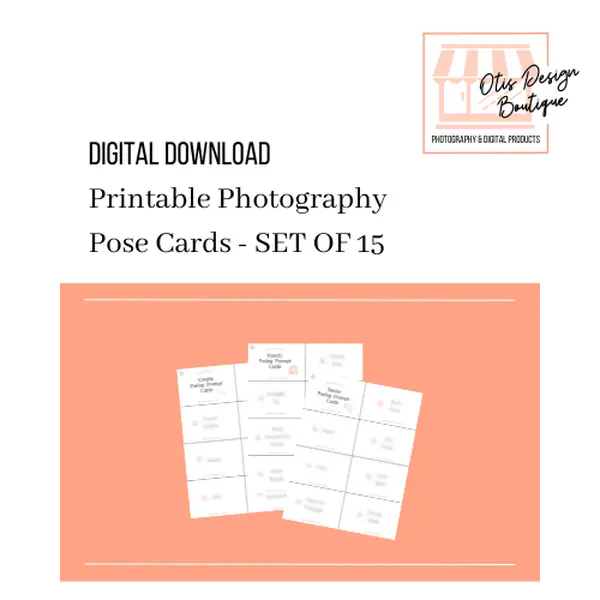 Photographer Posing Cards - Posing Prompt Card Pack of 15