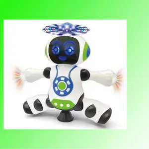 Musical Walking Dancing Robot Toy for Kids, Flashing Lights, 360° Body Spinning, Toddlers Bosys Girls Fun Toy Figure
