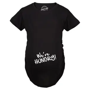 Maternity We're Hungry Funny Baby Bump Pregnancy Announcement T shirt Funny Graphic Maternity Tee Cute Pregnancy Tees With Plus Sizes Pregnant Funny Food Short Sleeve Maternity Shirts