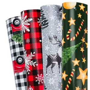 Reversible Christmas Wrapping Paper - Mini Roll - 28 Inch x 40 Feet - Christmas Wrapping Paper for Holiday, Party Celebration