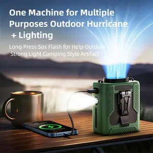 HOOYS Personal Waist Portable Rechargeable Fan, 6000mAh Battery Power bank, 5 Speeds 5300RPM Airflow, LED Light, Wearable Belt Fan for Outdoor, Jobsite, Farms, Traveling, Fishing