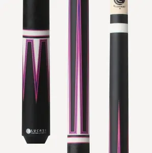 McDermott Cues Limited Edition Magenta and Black Lucasi Billiard Cue - Colorful Look, Veneer Points, Leather Wrap