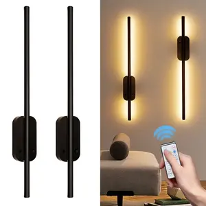 2-Pack 19.7 Inch Wall Light Fixtures, Adjustable 3 Color LED with Remote Control, Ideal for Entryway, Corridor, Living Room & Bedroom