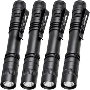 4 pcs1000lm led penlight flashlight with clip (13.3 cm)