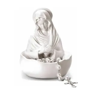 1pc Line Shadow Graceful Virgin Mary Statue, 5-Inch Resin Religious Ornament, Catholic Women's Gift, Home Decor, Rosary Holder, Religious Decorations